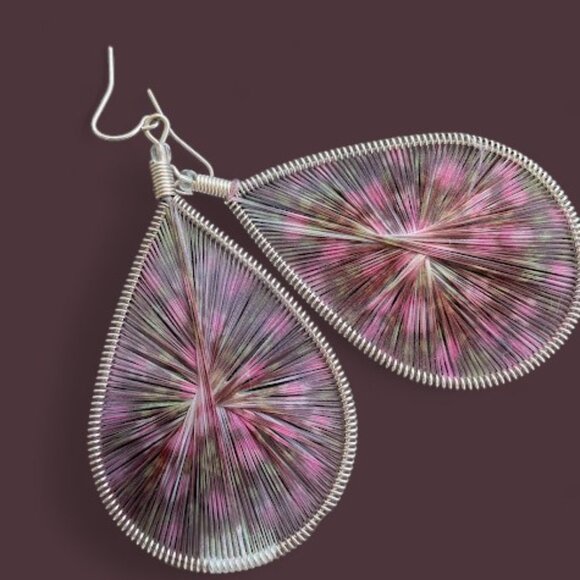 Mod Lot of 4 Pairs Long Dangle Drop Earrings Hip Funky Colorful Statement Groovy - Picture 2 of 6